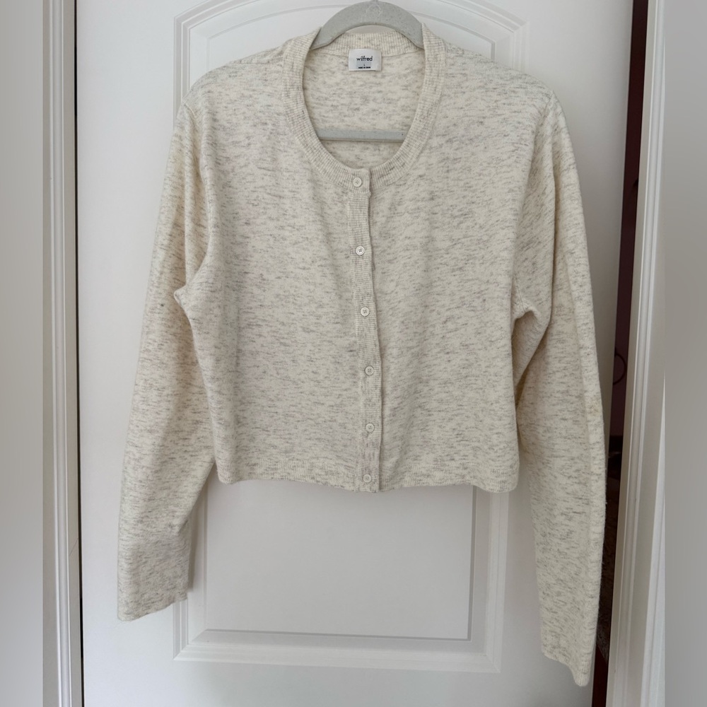 Aritzia Sicily Cardigan size large heather birch - Picture 2 of 5